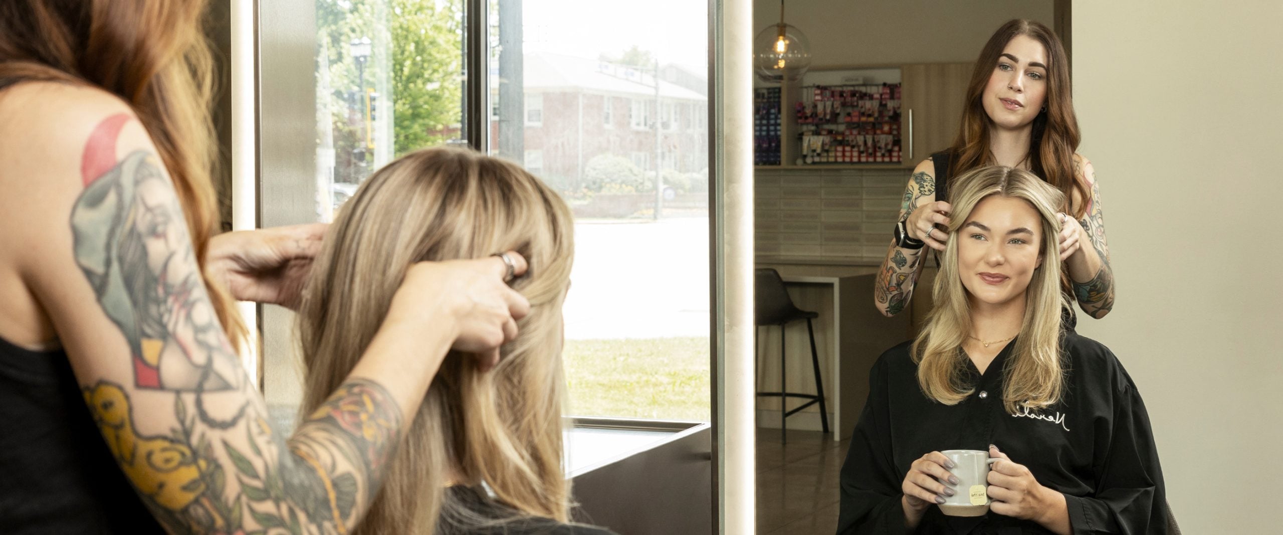 Woman getting a hair service done at Neroli Salon and Spa - low maintenance beauty and color-safe hair care